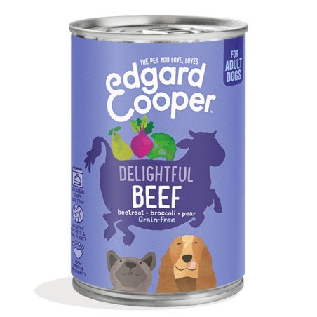 Edgard & Cooper Dog Manzo con Barbabietola Broccoli Pera lattina 400 gr