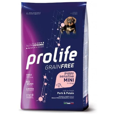 Prolife Grain Free Sensitive Puppy Mini Crocchette Maiale e Patate 7kg