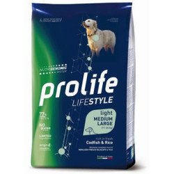 Prolife Dog Lifestyle Light Adult Medium Large Merluzzo e Riso 12kg