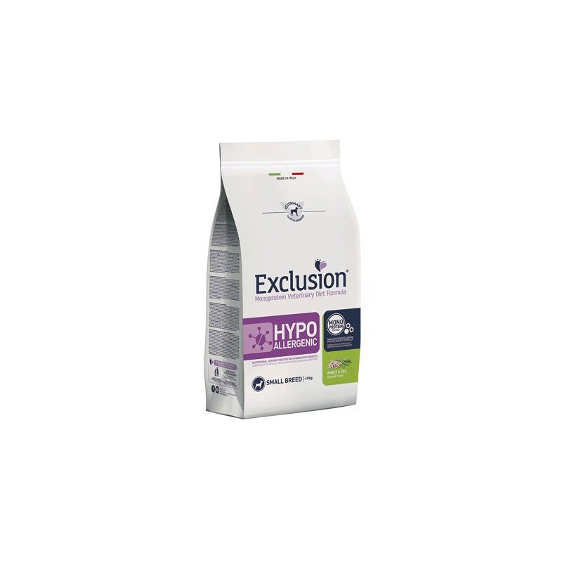 Exclusion Crocchette Cane Taglia Piccola Hypoallergenic Insetti e Piselli 2kg