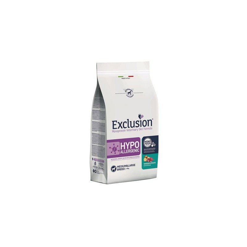 Exclusion Hypoallergenic Cervo E Patate Medium Large 2 Kg