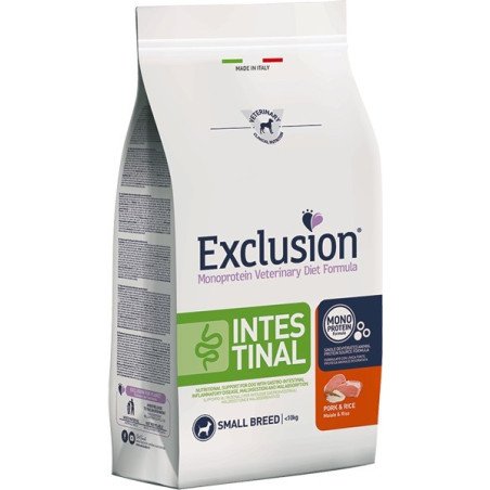 Exclusion Diet Intestinal Crocchette Maiale e Riso Cane Adulto Taglia Piccola 2kg