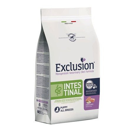 Exclusion  Diet  Intestinal Crocchette Suino/Riso per tutti i Cuccioli 800g