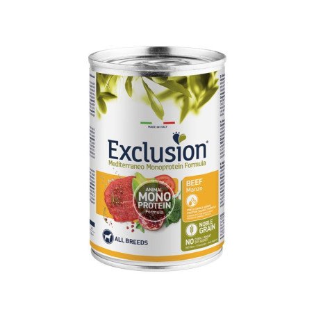 Exclusion Dog Mediterraneo Manzo per Cani Adulti lattina da 400g