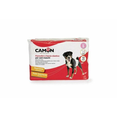 Camon - Pannolini a fascia elastica per cani maschi Taglia S - 30/46 cm (12pz.)