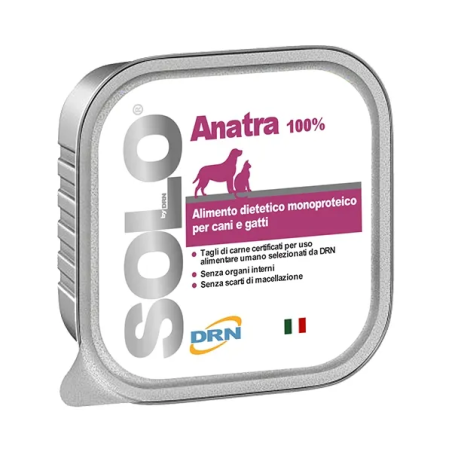 Drn Solo Anatra Umido Per Cani/Gatti 300g