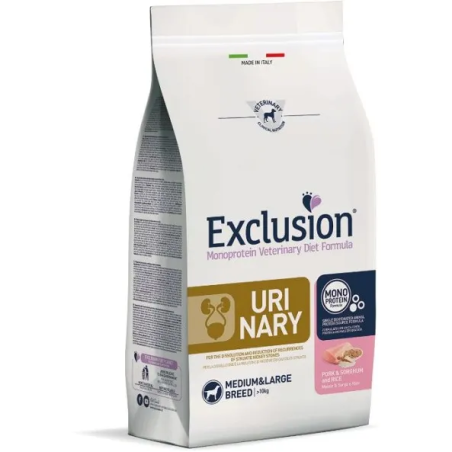 Exclusion Crocchette Cane Urinary Sorgo Maiale E Riso 12kg