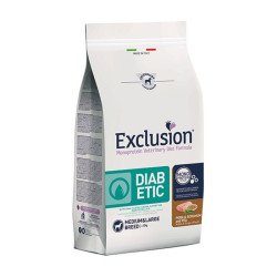 Exclusion Diabetic Maiale, Sorgo e Piselli Crocchette per Cani Medium/Large 12kg