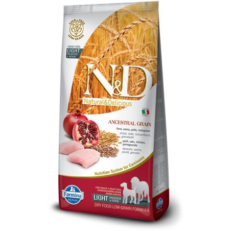 Farmina Dog N&D Low Grain Light Medium Maxi Pollo e Melograno 12kg