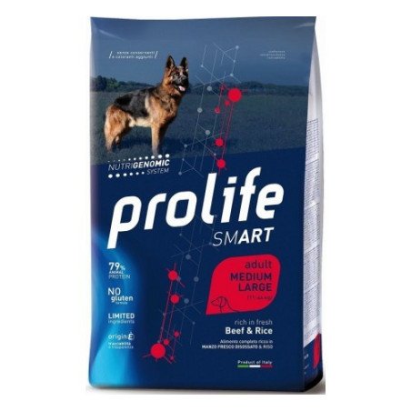 Prolife Dog Smart Adult Medium/Large con Manzo e Riso per Cani da 12 kg