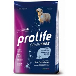 Prolife Cane Grain Free Adult Sensitive Sogliola e Patate - Medium/Large  10kg