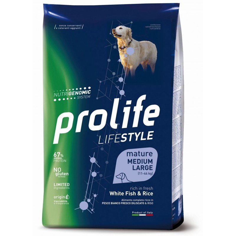 Prolife Cane Life Style Mature Pesce bianco & Riso - Medium/Large 12kg