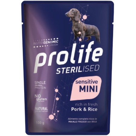 Prolife Dog Sterilised Sensitive Adult Maiale e Riso - Mini 100gr