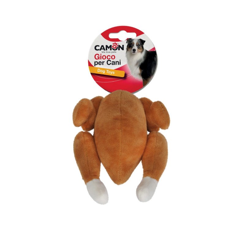 Camon  Gioco per Cani Pollo arrosto in Peluche con Squeaker