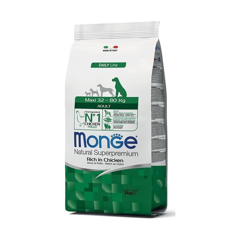 Monge Natural Superpremium Cane Adult Maxi Ricco di Pollo 3 Kg