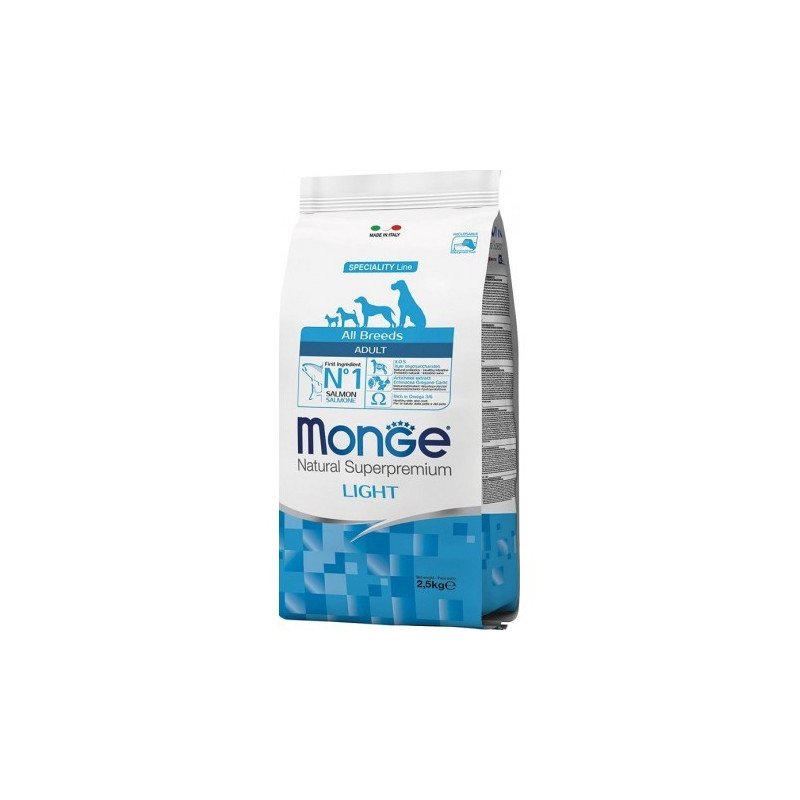 Monge Salmone E Riso Light Cibo Secco Cani Adulti Sacco 2,5 Kg