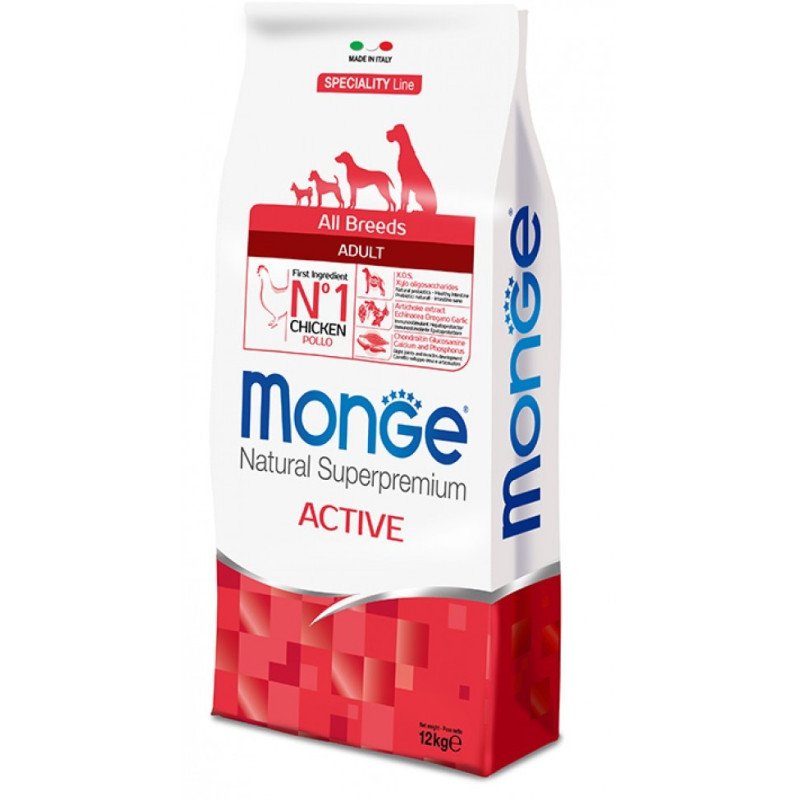 Monge Pollo Active Cibo Secco Cani Adulti Sacco 12 Kg