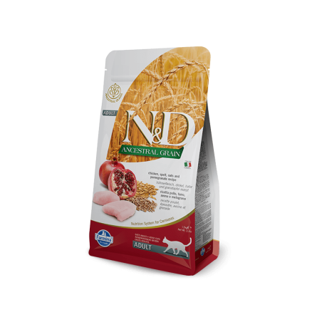 Farmina N&D Ancestral Grain Adult con Pollo e Melograno per Gatti 5kg