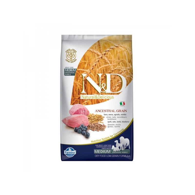 Farmina N&D Low Grain Gatto Agnello E Mirtillo Farro Avena 5 Kg