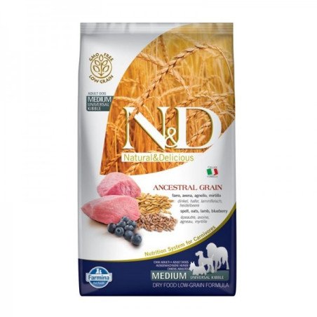 Farmina N&D Low Grain Gatto Agnello E Mirtillo Farro Avena 5 Kg