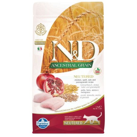 Farmina N&D Ancestral Grain Cat Pollo e Melograno Neutered 5kg